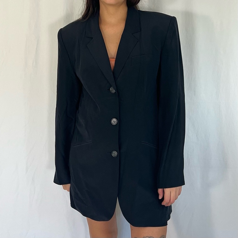 Moda Int'l Vintage Black Silk Jacket